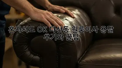 혼자서도 OK! 다산동 원룸이사 용달 후기와 꿀팁